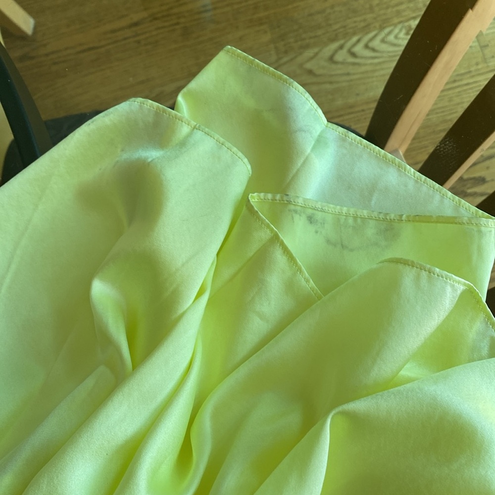 Alex Perry NWT Silk Satin Bikini Tier Ankle Length Dress in Lemon 8 - Picture 10 of 17